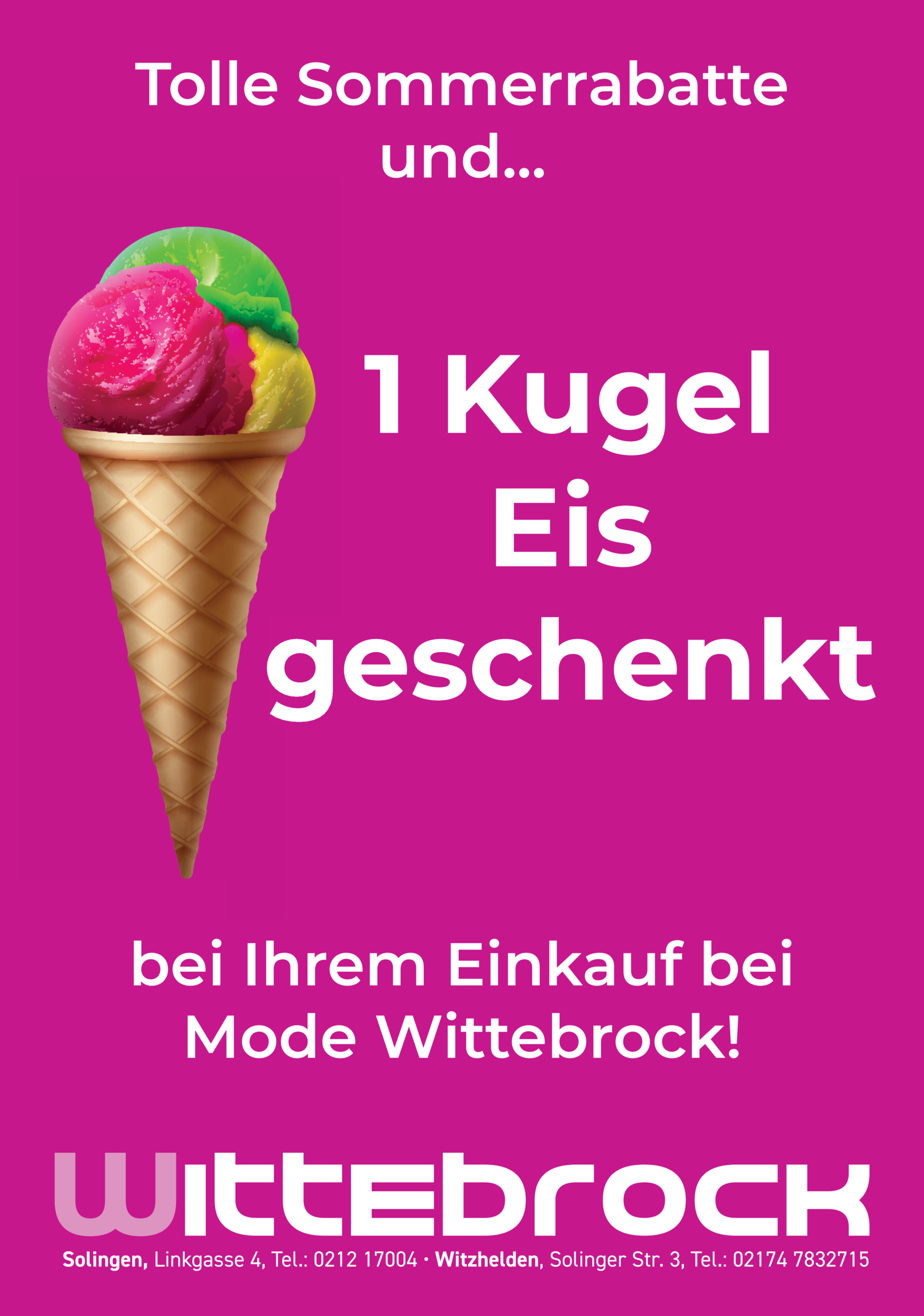 Satte Sommer-Rabatte und eine Kugel Eis geschenkt